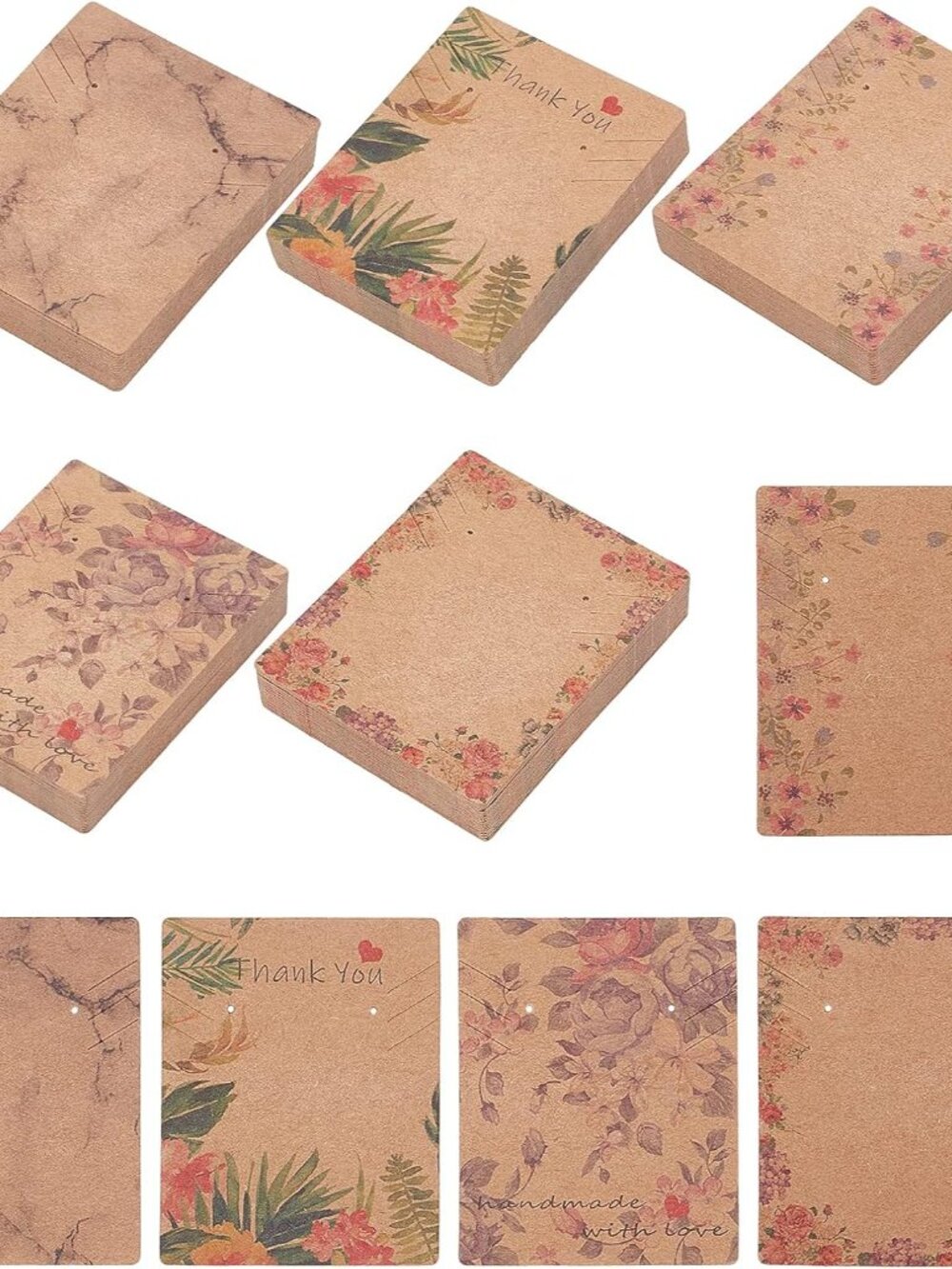 150PCS Flower Jewelry Display Cards Necklace Card Holders